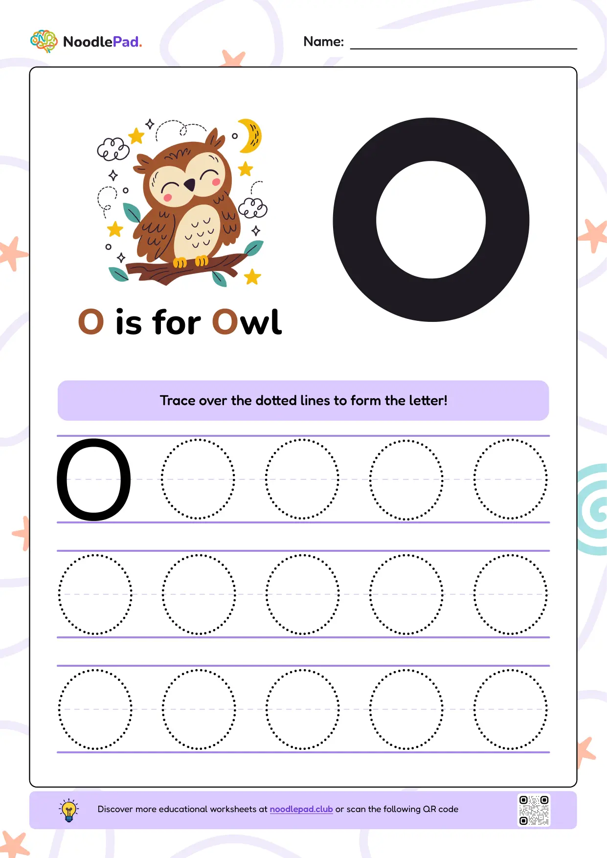 Full-page preview: Learn to write uppercase letter O
