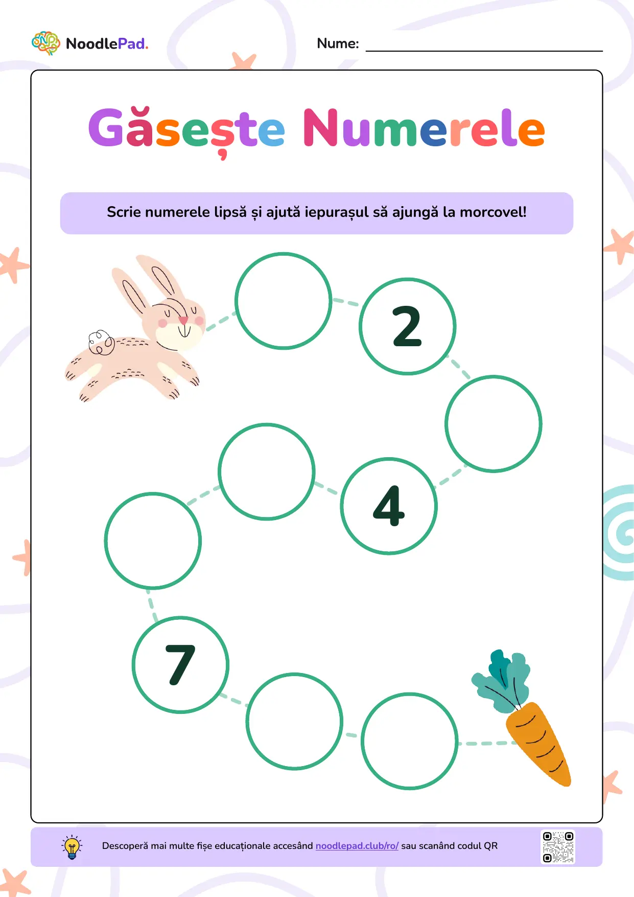 Previzualizare pe toată pagina: Găsește numerele lipsă – de la 1 la 9 #2