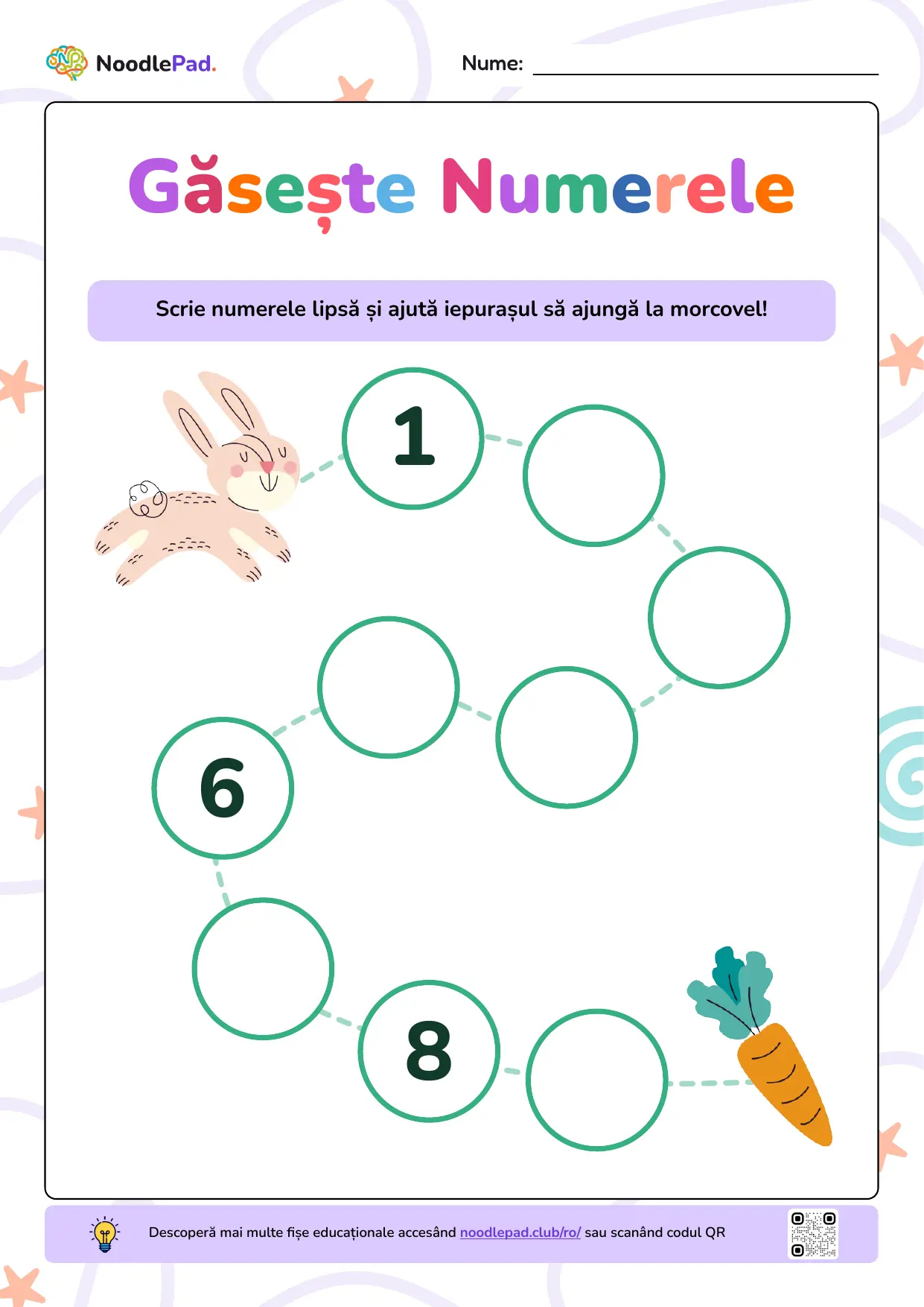 Previzualizare pe toată pagina: Găsește numerele lipsă – de la 1 la 9 #1